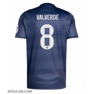 Muški Nogometni Dres Real Madrid Federico Valverde #8 Gostujuci 2025-26 Kratak Rukav Muški Nogometni Dres Real Madrid Federico Valverde #8 Gostujuci 2025-26 Kratak Rukav